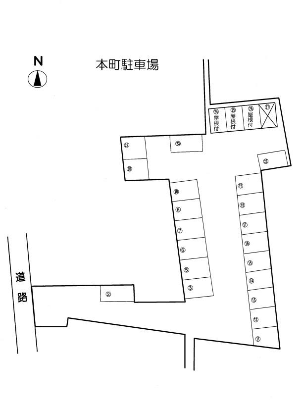 本町駐車場の駐車配置図