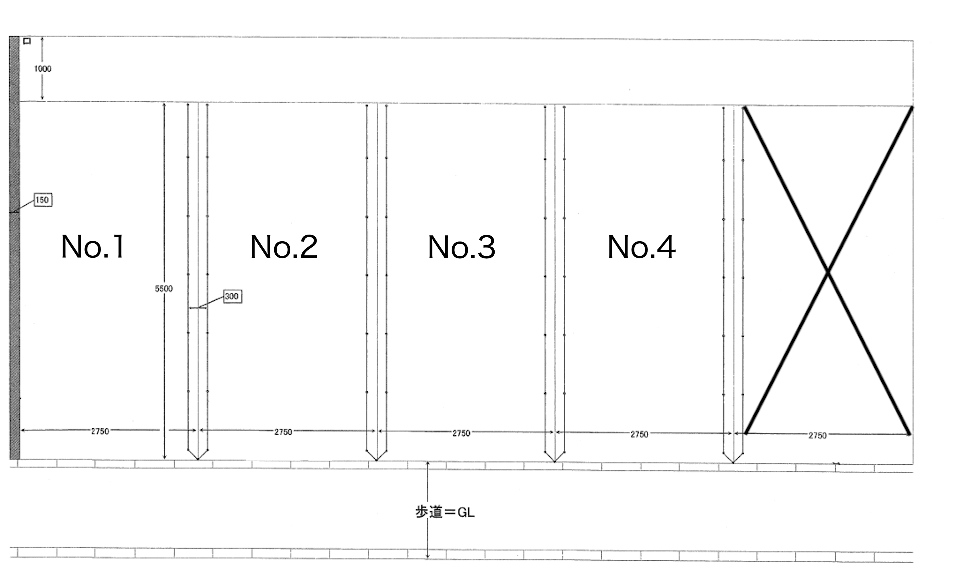 長坂第２駐車場の駐車配置図