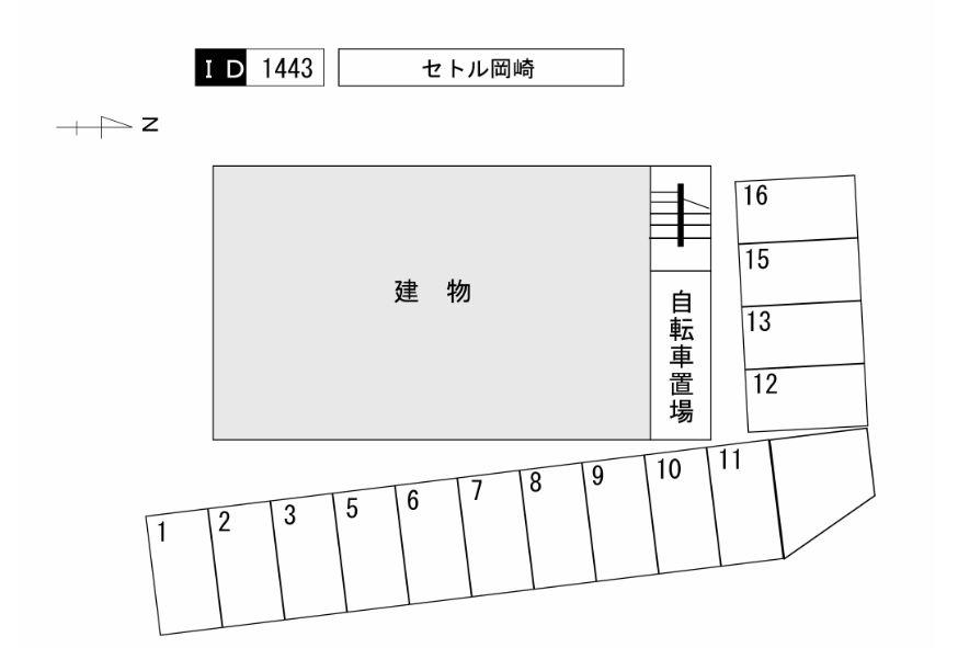セトル岡崎の駐車配置図