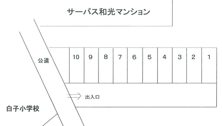 礒嵜駐車場の駐車配置図