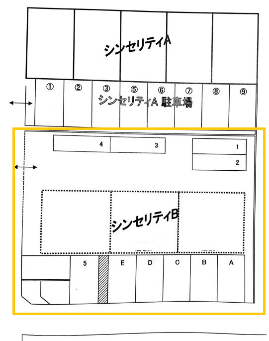 シンセリティBの駐車配置図