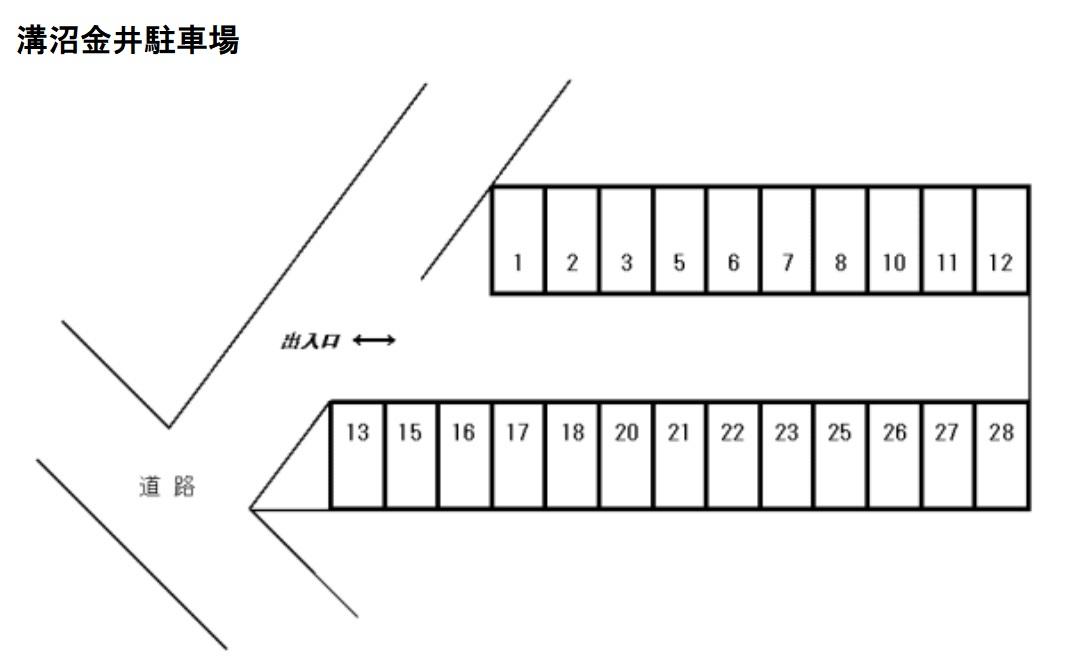 溝沼金井駐車場の駐車配置図