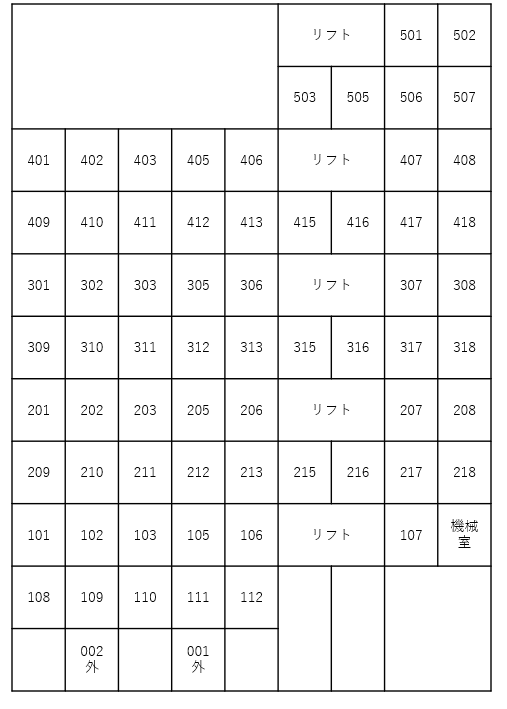 本町通共同車庫の駐車配置図