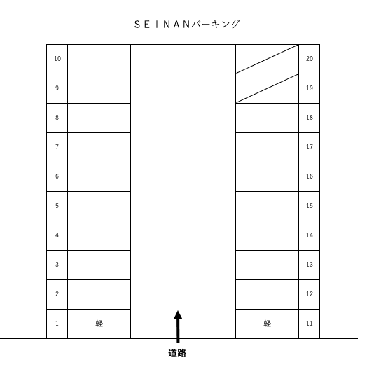 SEINANﾊﾟｰｷﾝｸﾞの駐車配置図