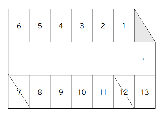 小原田 2丁目駐車場の駐車配置図