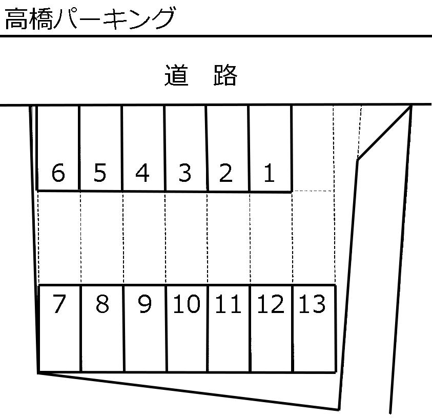 高橋パーキングの駐車配置図