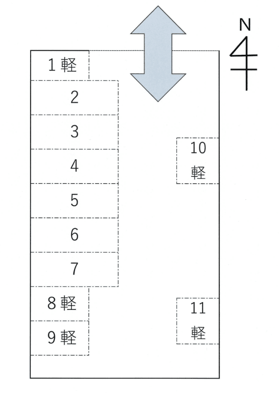 上田二丁目赤ちゃんこども歯科駐車場の駐車配置図