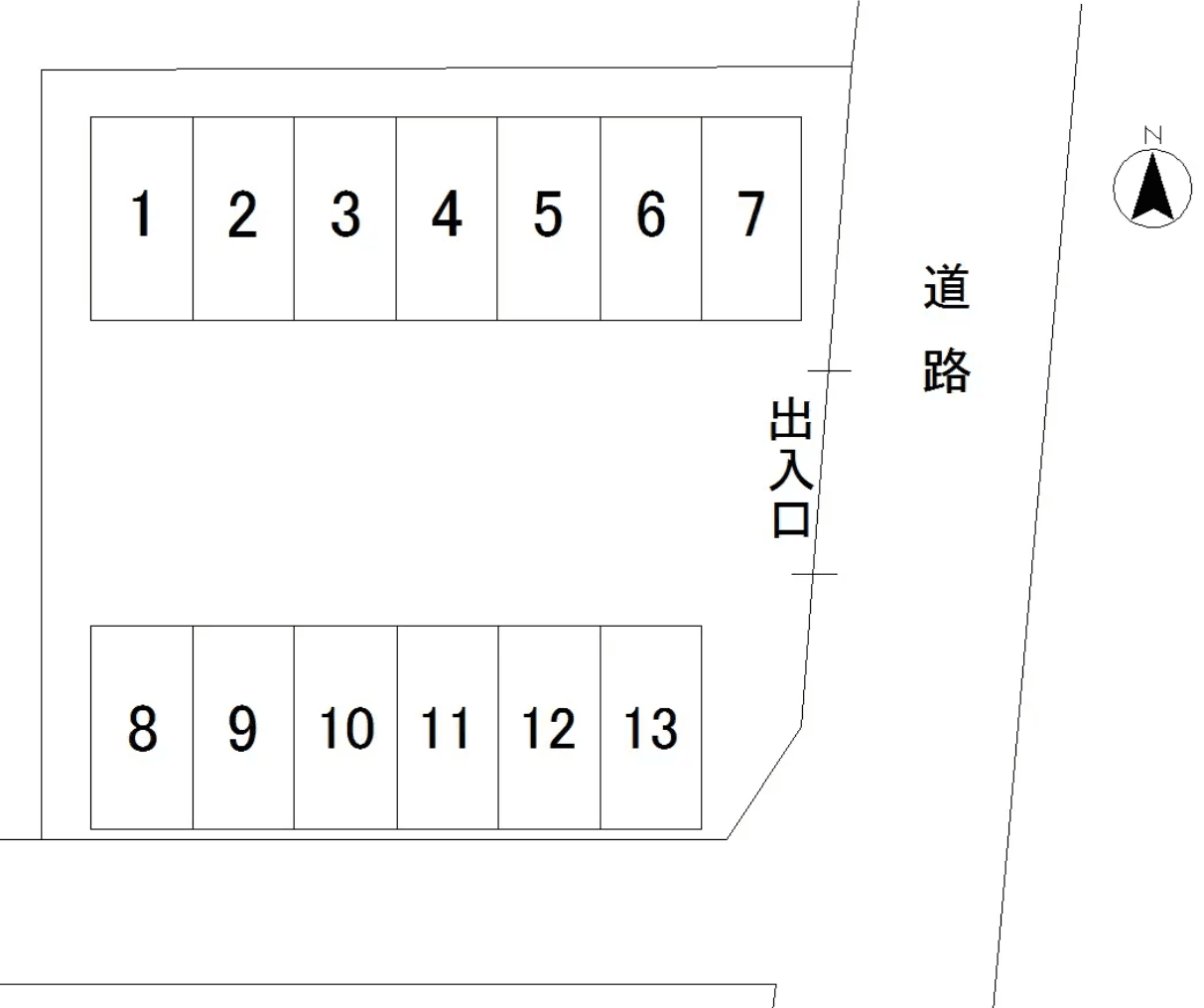 御殿武田駐車場の駐車配置図