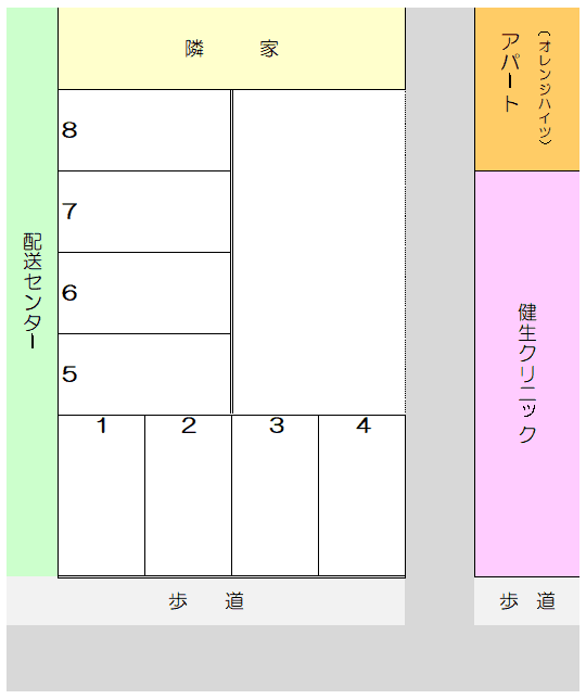 水橋駐車場(ガレージ)の駐車配置図