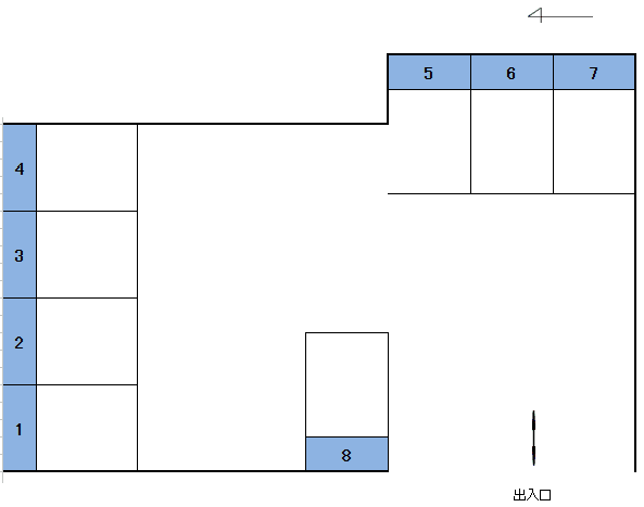 八幡女郎花駐車場の駐車配置図