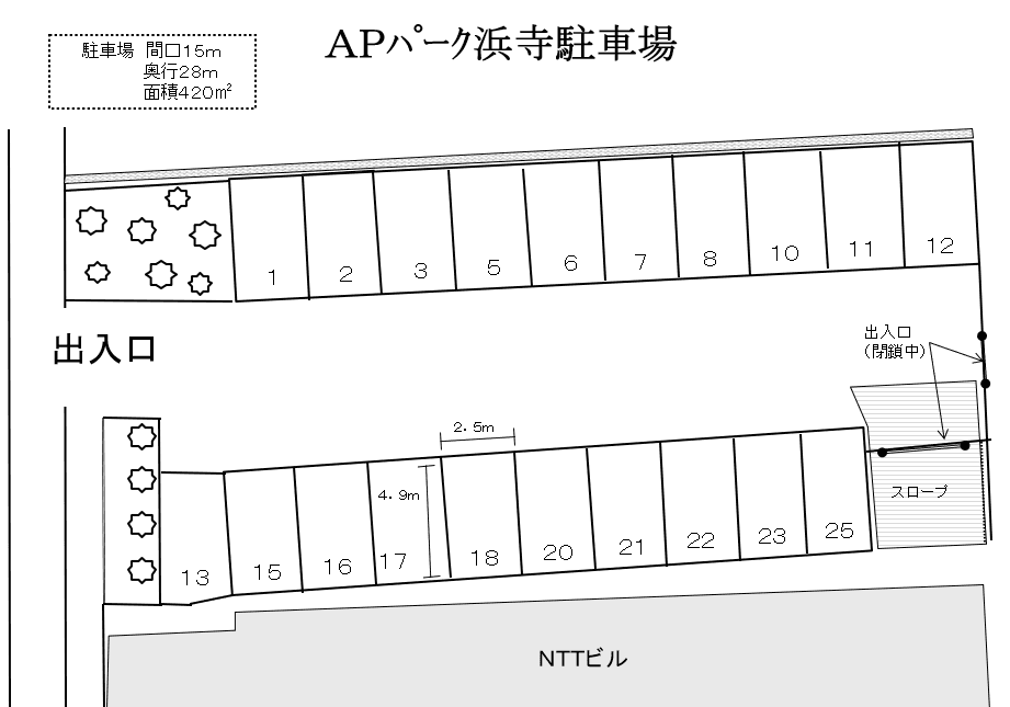 ＡＰパーク浜寺の駐車配置図