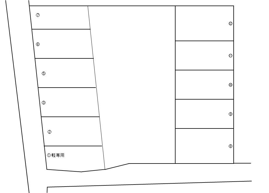 髙橋山際駐車場の駐車配置図