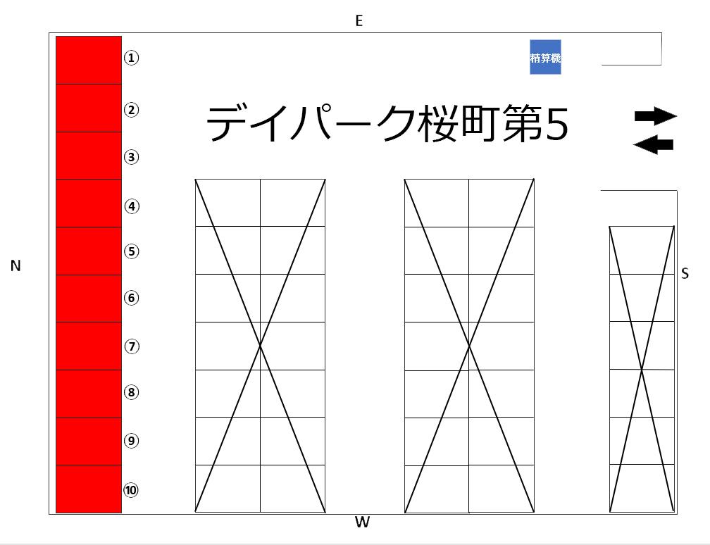 デイパーク桜町第5の駐車配置図