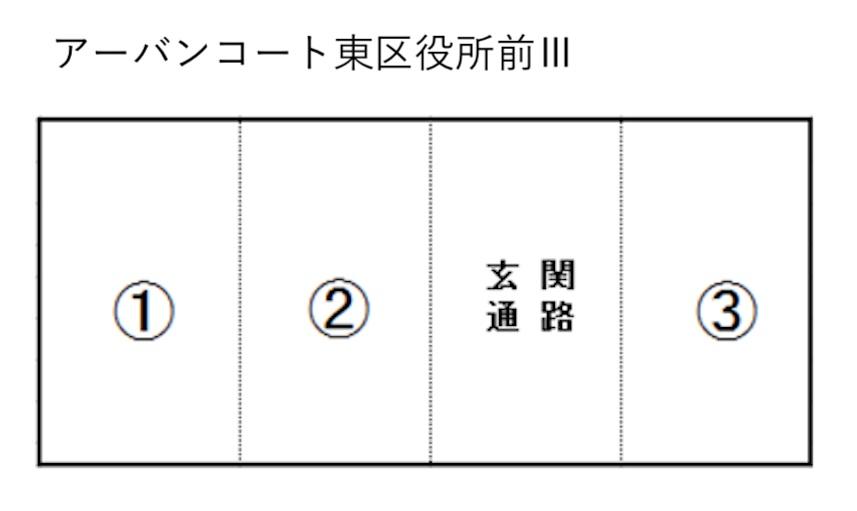 アーバンコート東区役所前Ⅲの駐車配置図