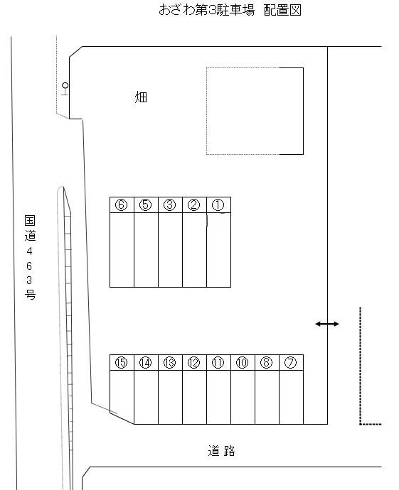 おざわ第３駐車場の駐車配置図