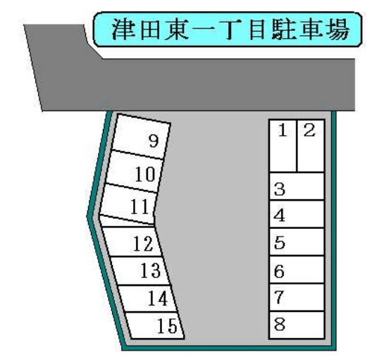 津田東一丁目駐車場の駐車配置図