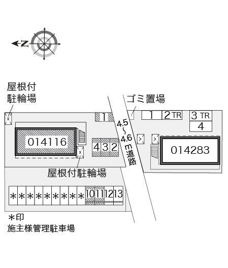 カメリア参番館(14116)　敷地外駐車場の駐車配置図