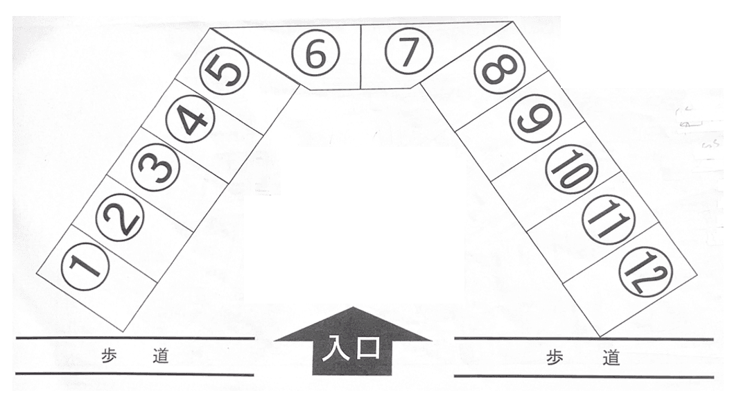 西亀有第１駐車場の駐車配置図