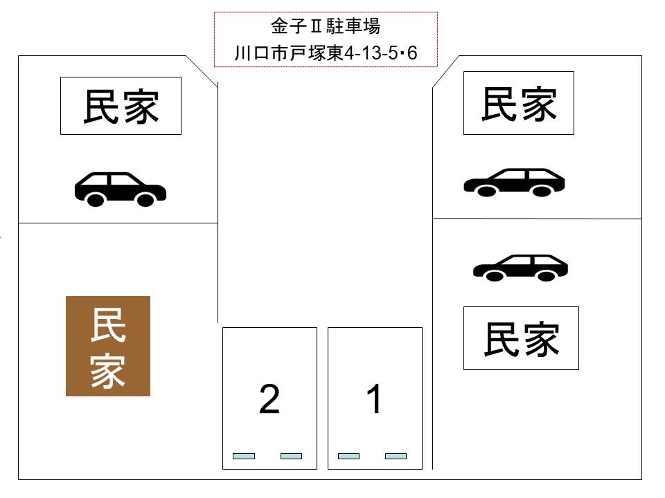 金子Ⅱ駐車場の駐車配置図