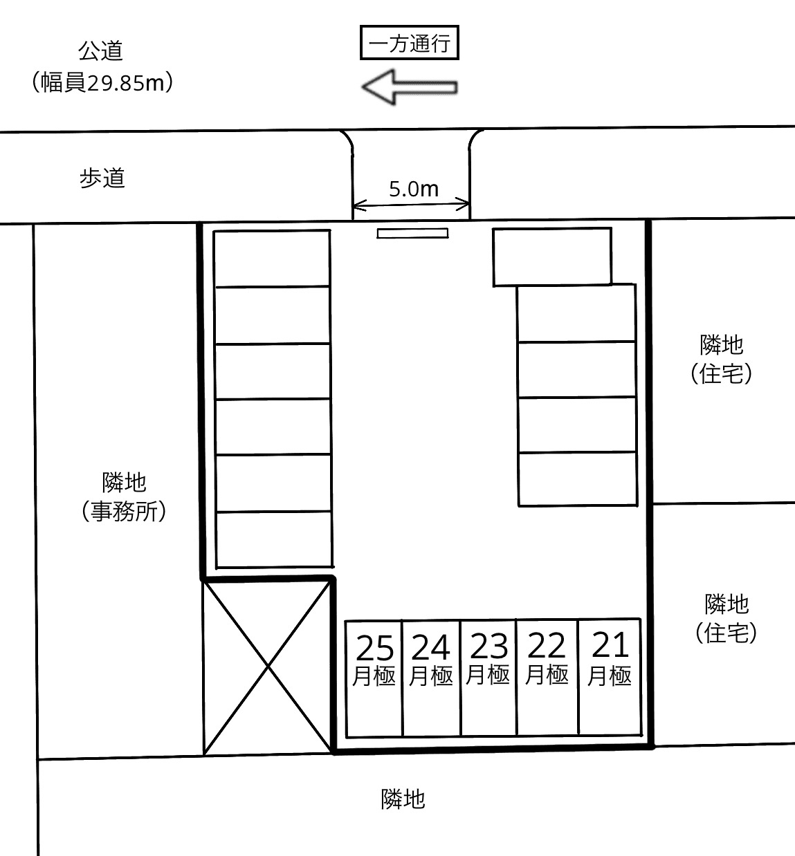 北千種２丁目の駐車配置図