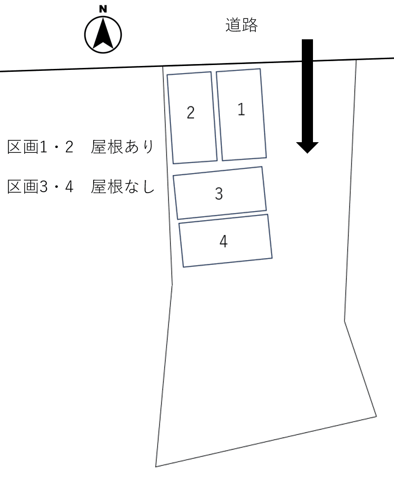 赤島駐車場の駐車配置図