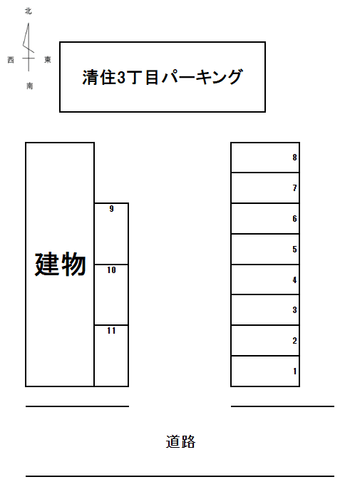 清住3丁目パーキングの駐車配置図