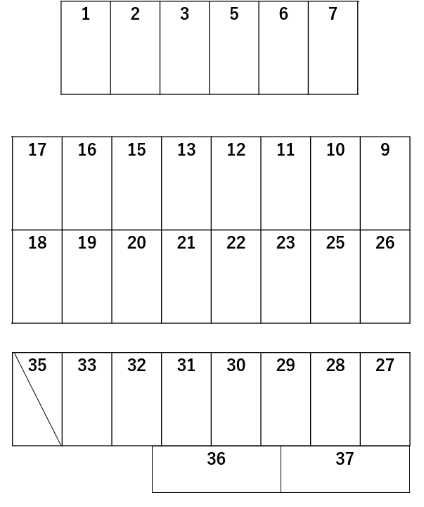 桜橋駐車場の駐車配置図