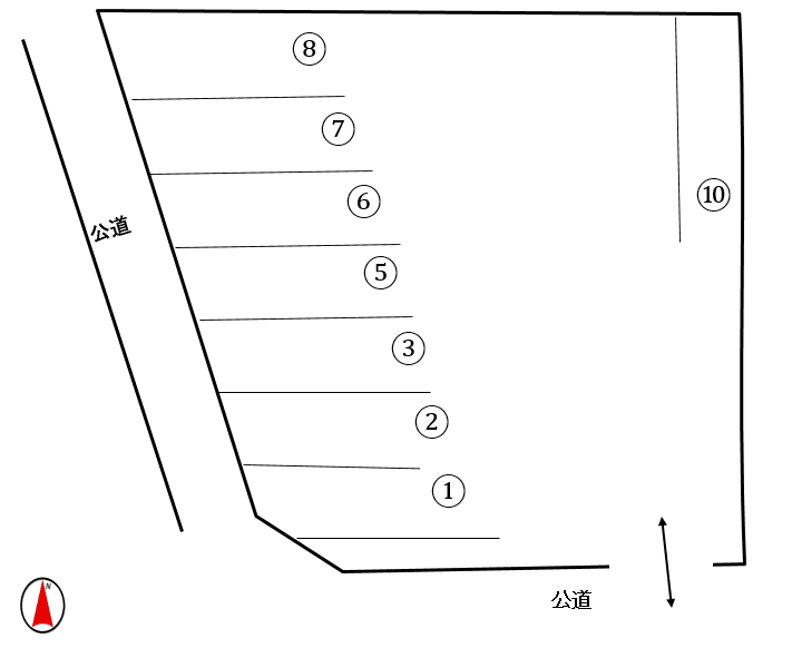 小島第２パーキングの駐車配置図