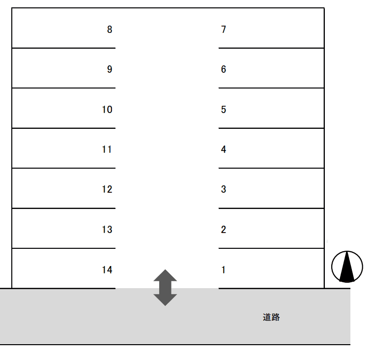 真鶴一丁目駐車場の駐車配置図