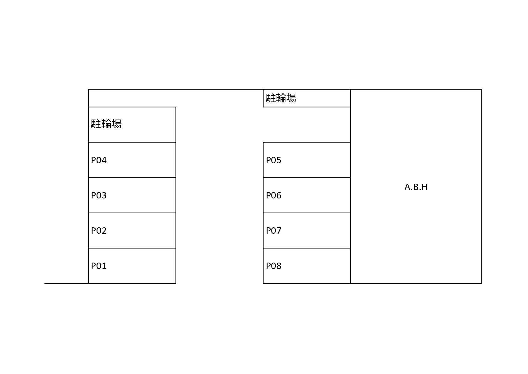 A.B.Hの駐車配置図