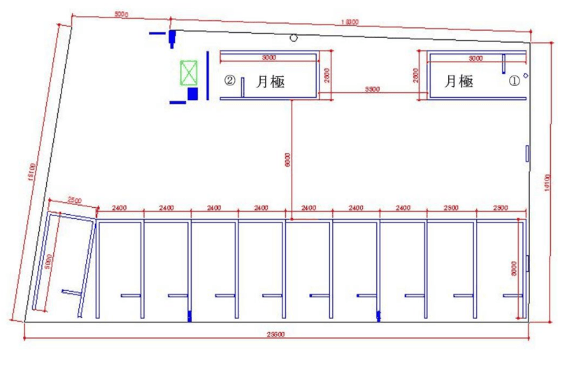 高田市駅前の駐車配置図