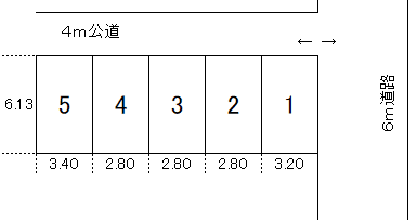渡辺有料駐車場の駐車配置図