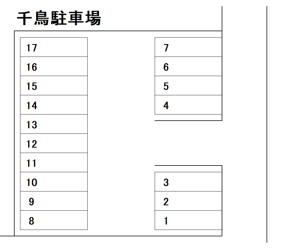 千鳥駐車場の駐車配置図