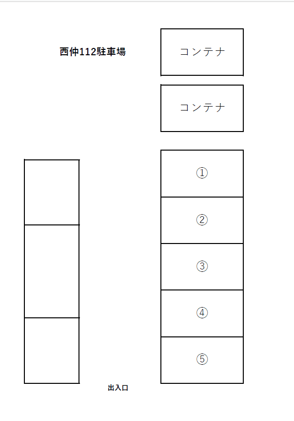 DAIJU西仲パーキングの駐車配置図