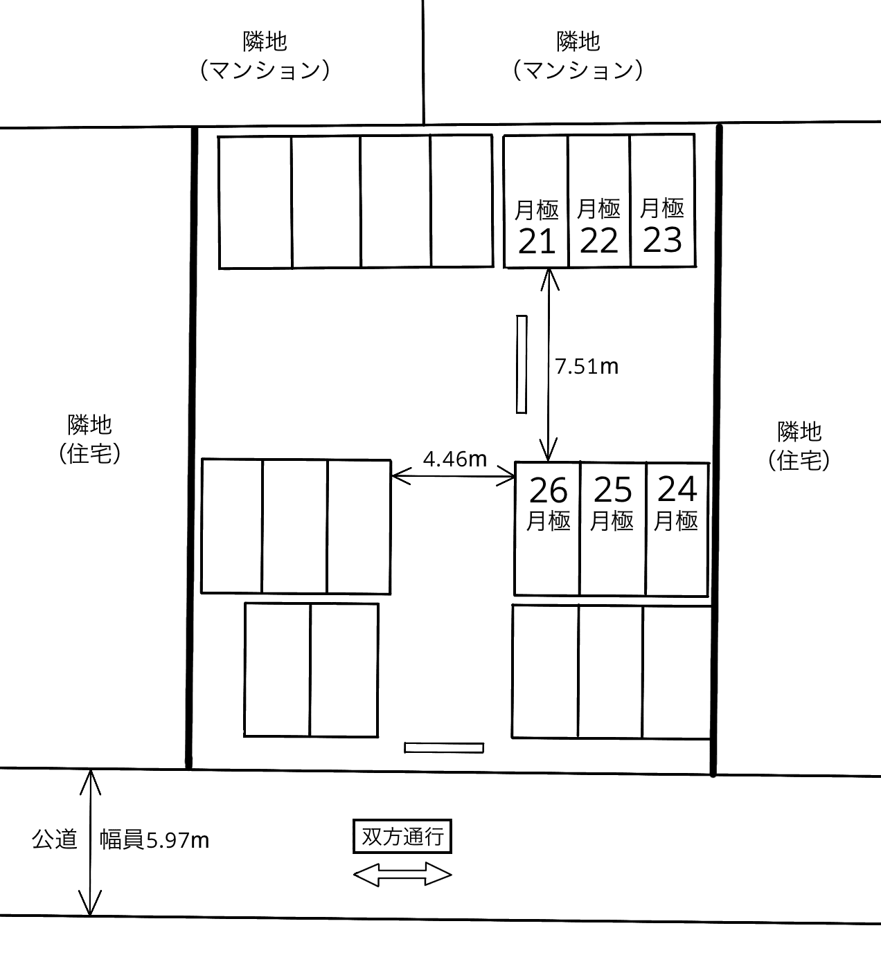土橋駅南の駐車配置図
