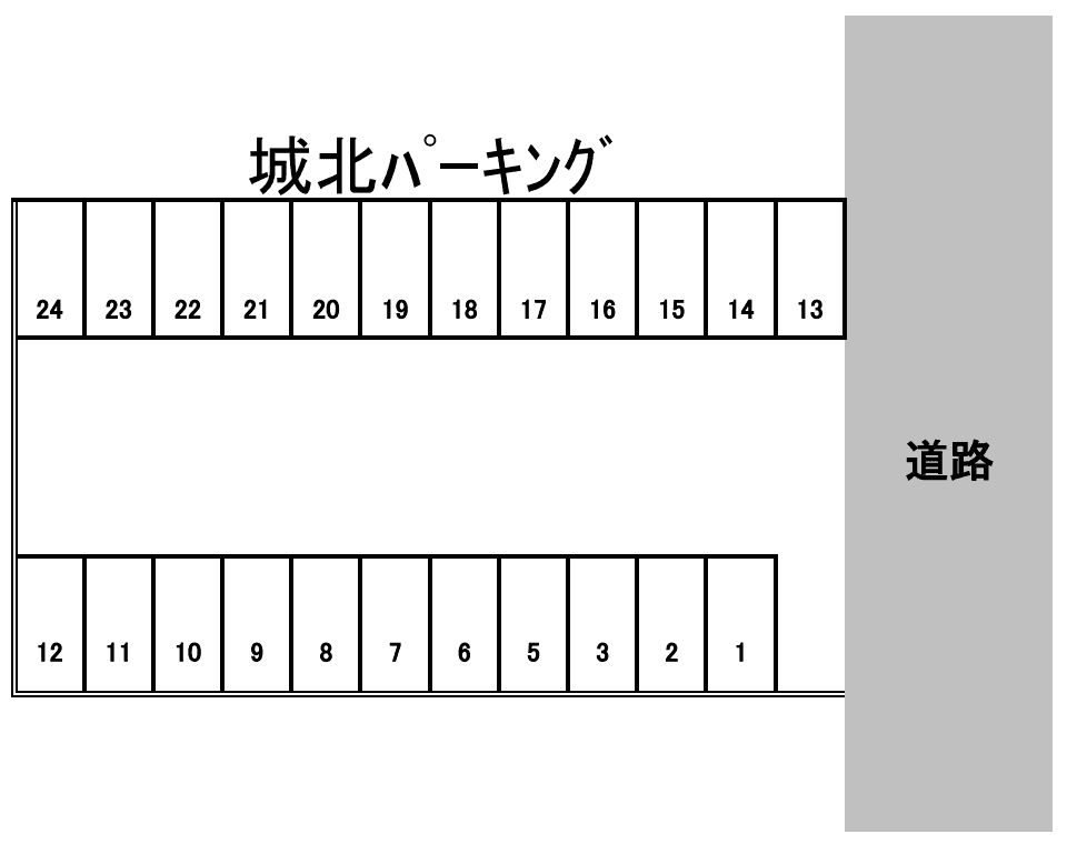 城北パーキングの駐車配置図