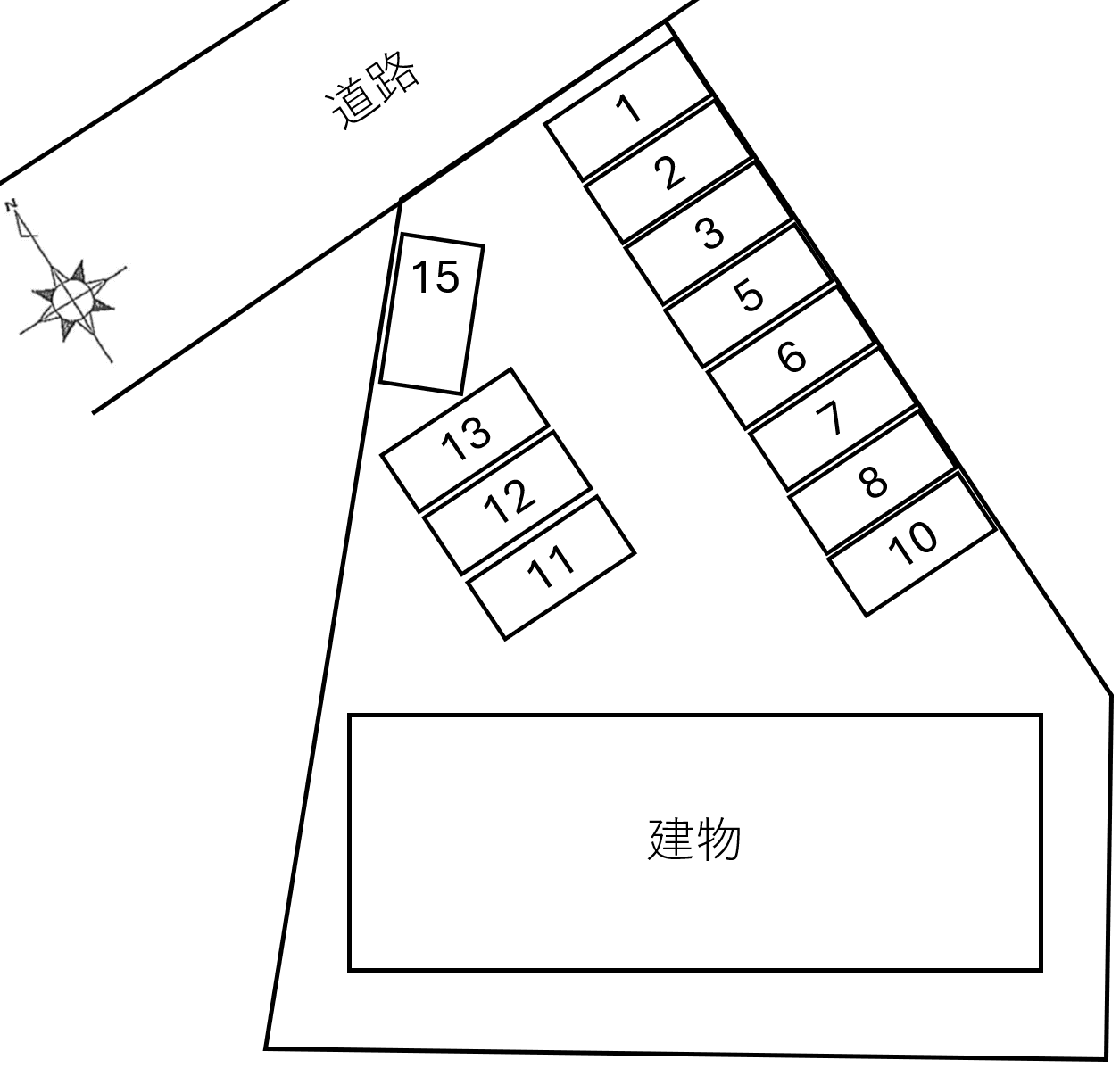 グリーンテラスⅡの駐車配置図
