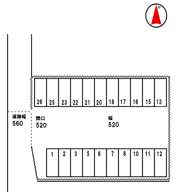 エクセルモータープールの駐車配置図