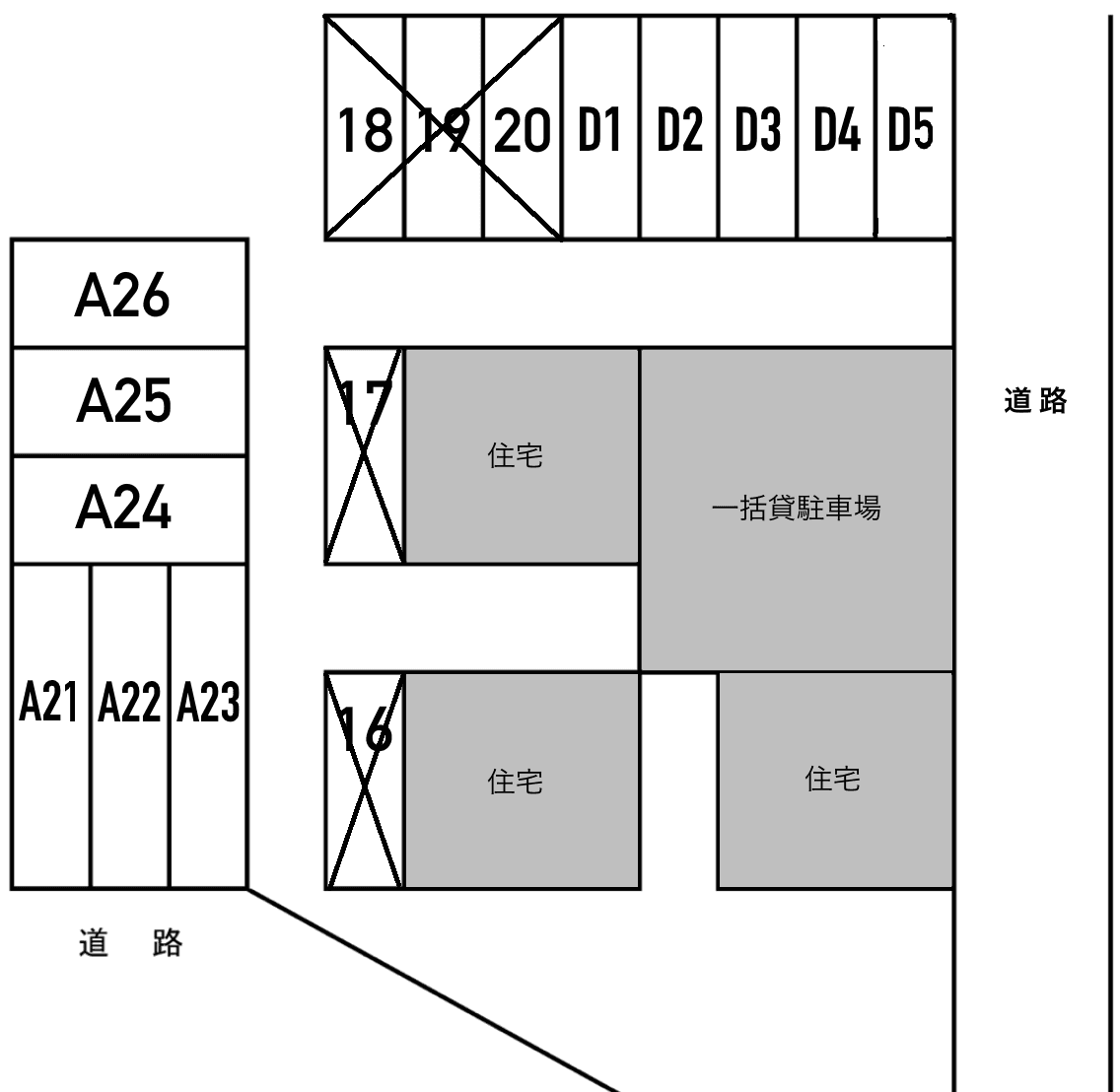 城池田駐車場の駐車配置図