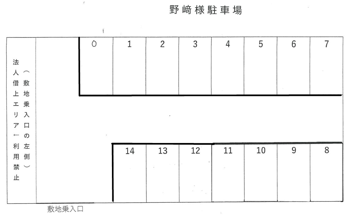 作兵衛駐車場の駐車配置図