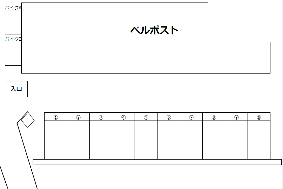 ベルポスト月極駐車場の駐車配置図