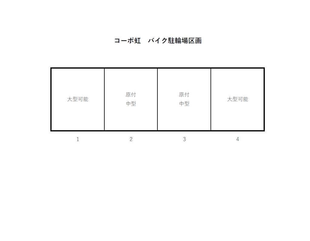 コーポ虹　駐車場の駐車配置図