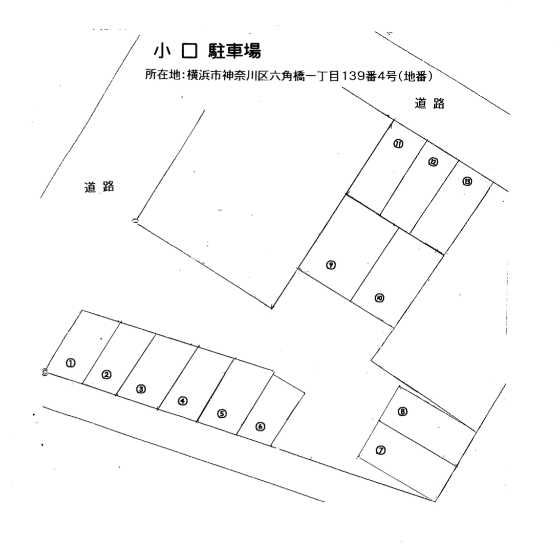小口駐車場の駐車配置図