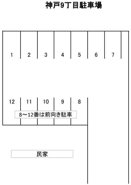 神戸9丁目駐車場の駐車配置図