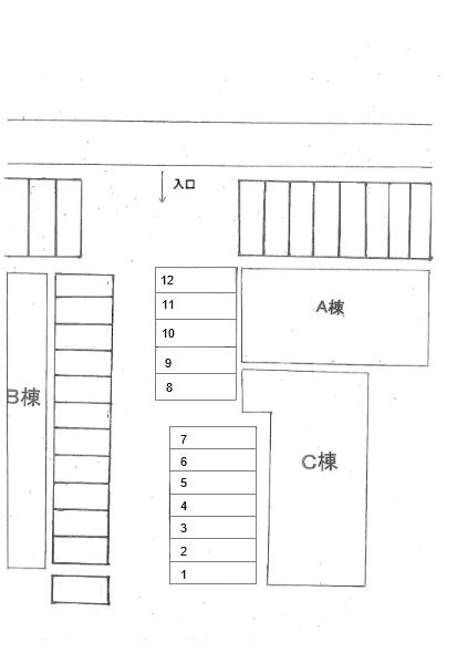 ユリアハイツCの駐車配置図