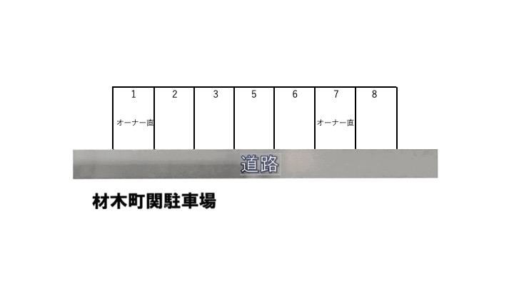 材木町関駐車場の駐車配置図