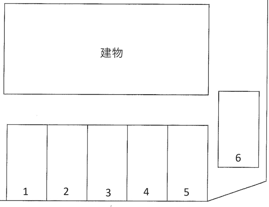 コーポアサヒ駐車場の駐車配置図