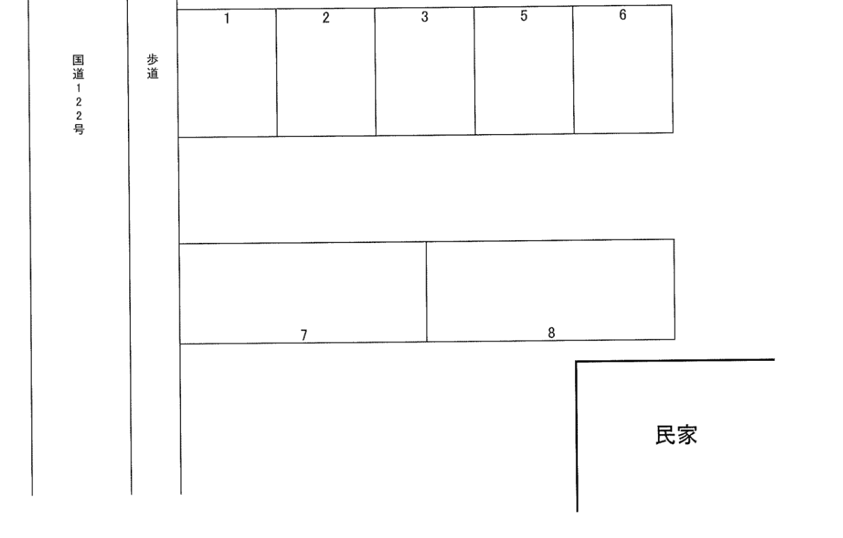 上町第２駐車場の駐車配置図