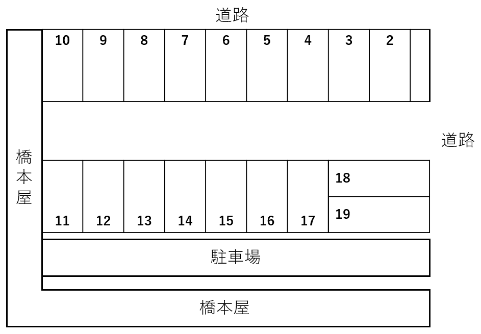 金井パーキングの駐車配置図