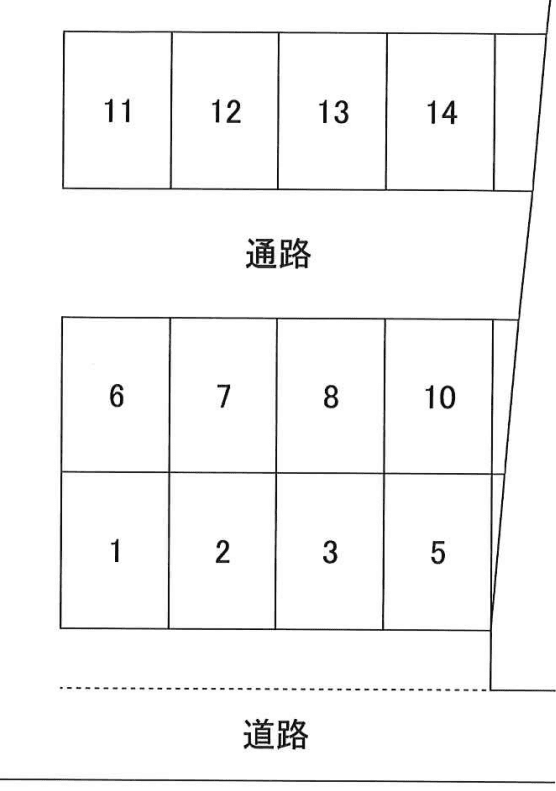 元井駐車場の駐車配置図
